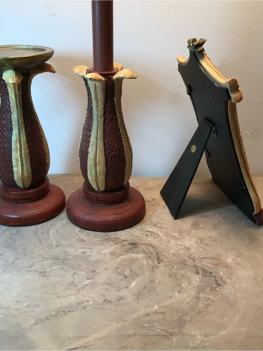VTG Resin Lamp Pillar Candleholder & Picture Frame